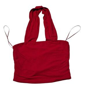 Lane 201 Size S Halter Neck Crop Tank Red Going Out Top Western Party Cowgirl‎